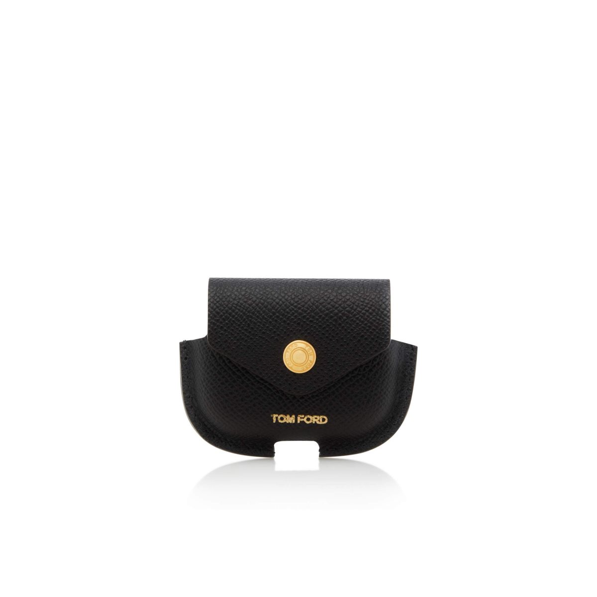 Tom Ford Small Grain Läder Airpod Case Liten Plånbok Herr Svarta | 041CTBKDN