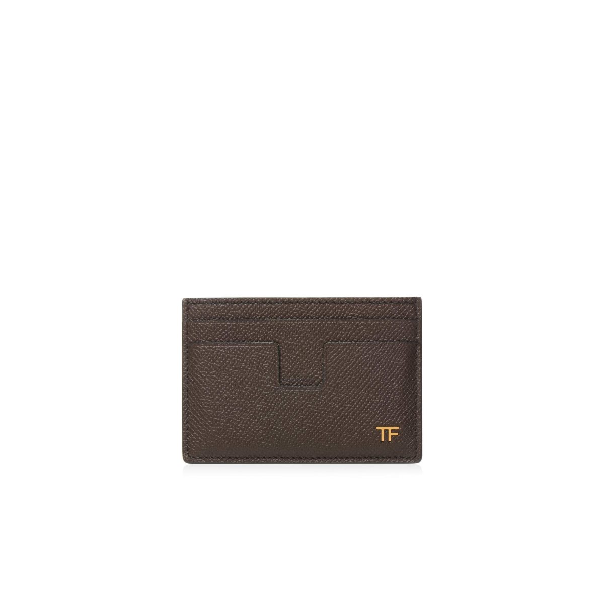 Tom Ford Small Grain Läder Cardholder Liten Plånbok Herr Bruna | 645IQJOLC