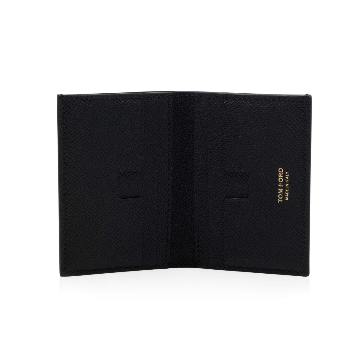 Tom Ford Small Grain Läder Folding Cardholder Liten Plånbok Herr Svarta | 496SPTGOU