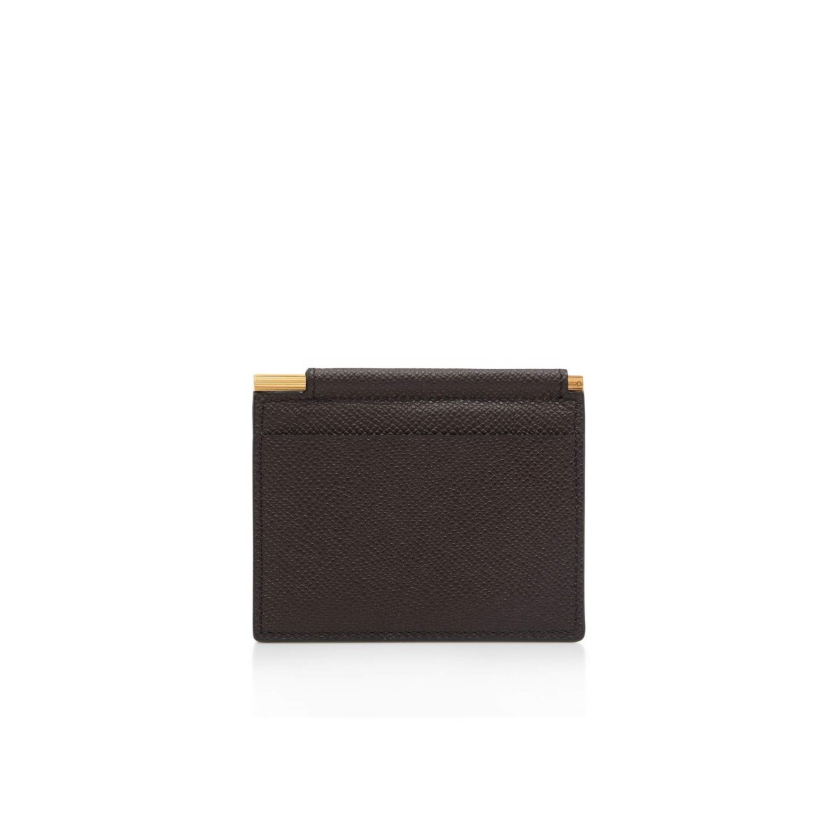 Tom Ford Small Grain Läder Folding Money Clip Cardholder Liten Plånbok Herr Bruna | 269AYQMZG