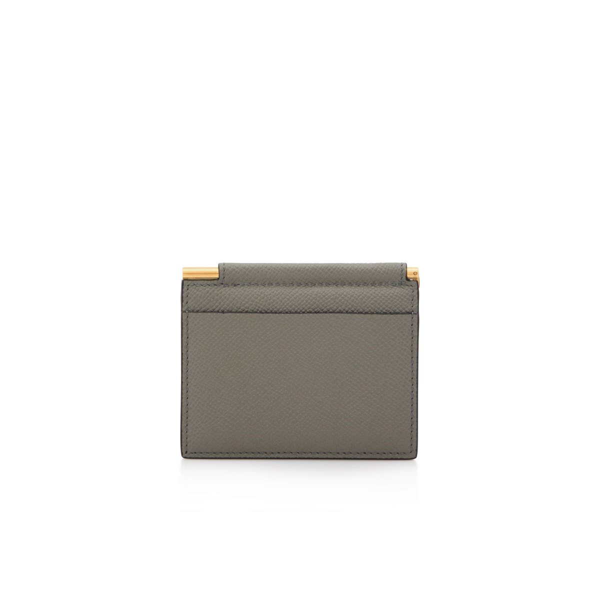 Tom Ford Small Grain Läder Folding Money Clip Cardholder Liten Plånbok Herr Grå | 983JLOWXN