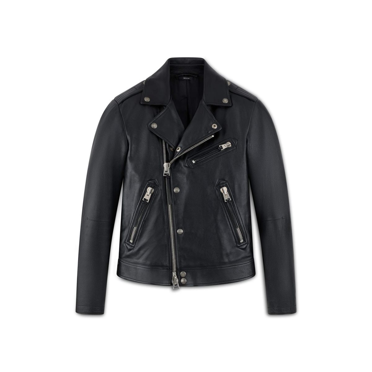 Tom Ford Smooth Grain Asymmetric Biker Ytterkläder Herr Svarta | 184CPXAIS