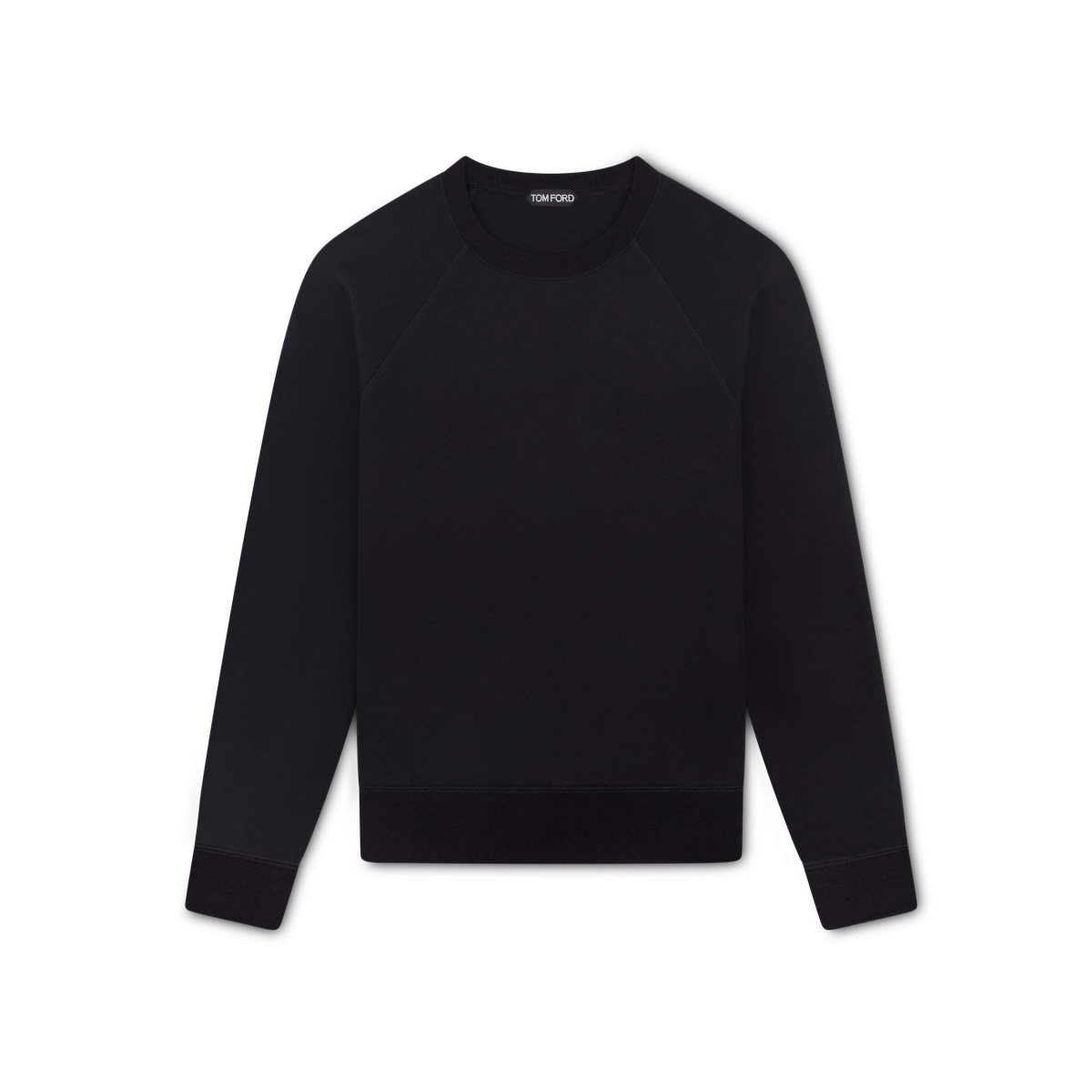 Tom Ford Soft Bomull Crew Sweatshirt Stickat Herr Svarta | 735MJKXAB