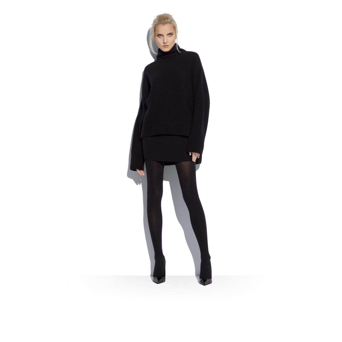 Tom Ford Soft Cashmere Rib Asymmetric Stickat Dam Svarta | 265JHWRPQ