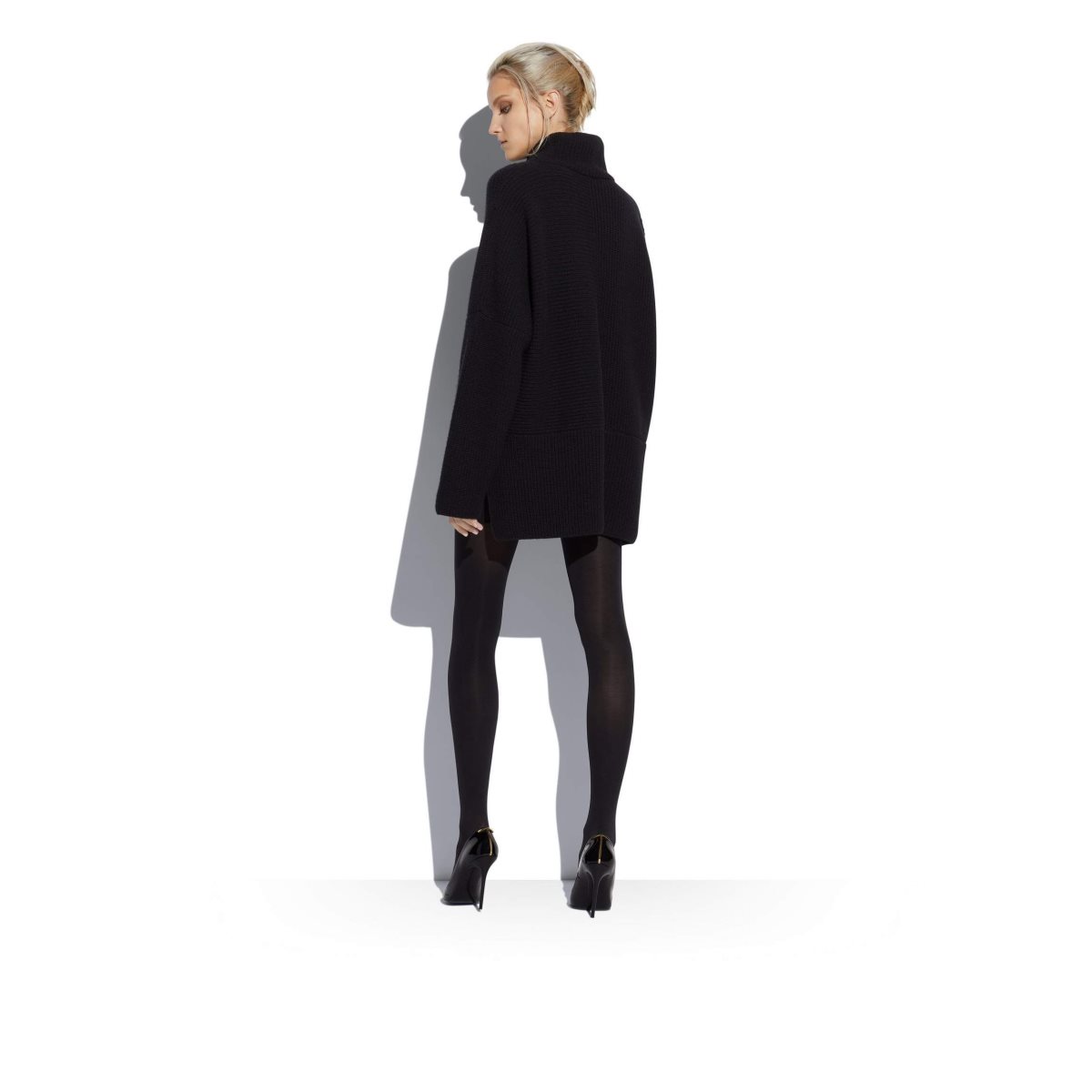 Tom Ford Soft Cashmere Rib Asymmetric Stickat Dam Svarta | 265JHWRPQ