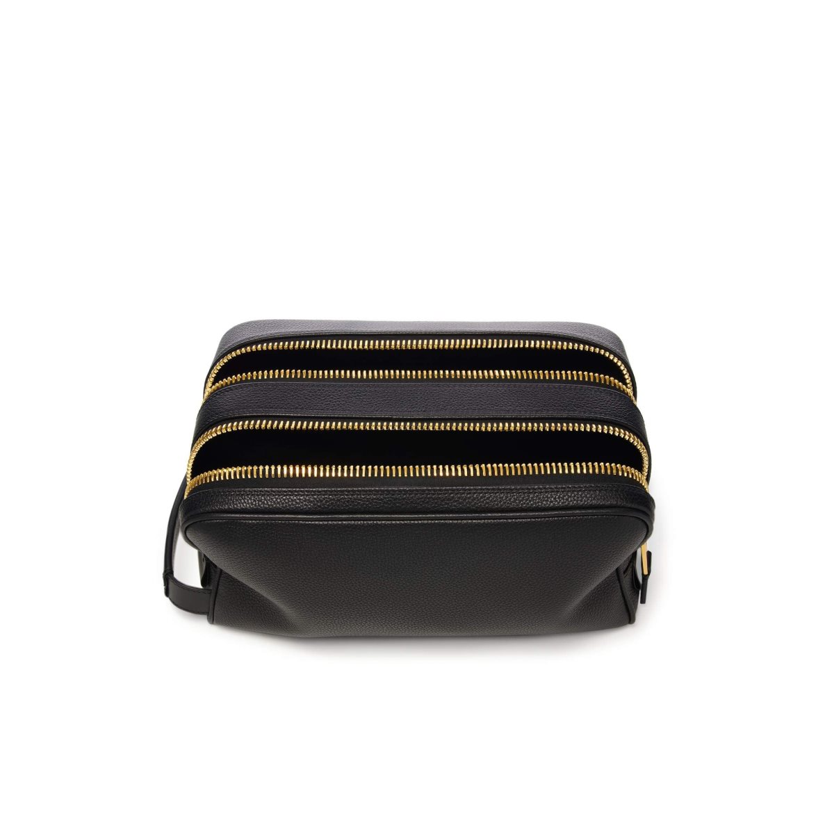 Tom Ford Soft Grain Läder Buckley Double Zip Dopp Kit Liten Plånbok Herr Svarta | 014SKNJDM