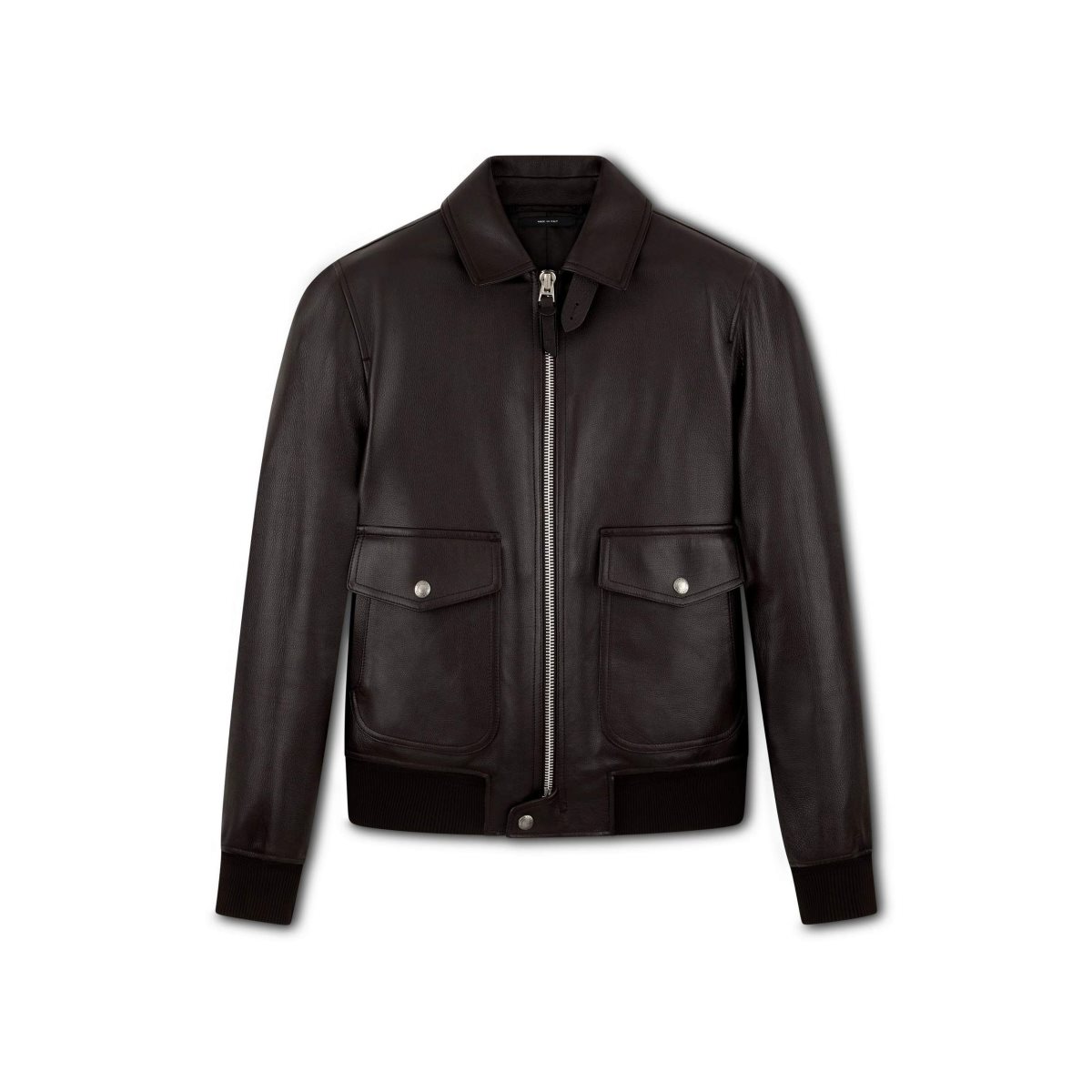 Tom Ford Soft Grain Läder Collar Blouson Ytterkläder Herr Mörkbruna | 216KWFBJH