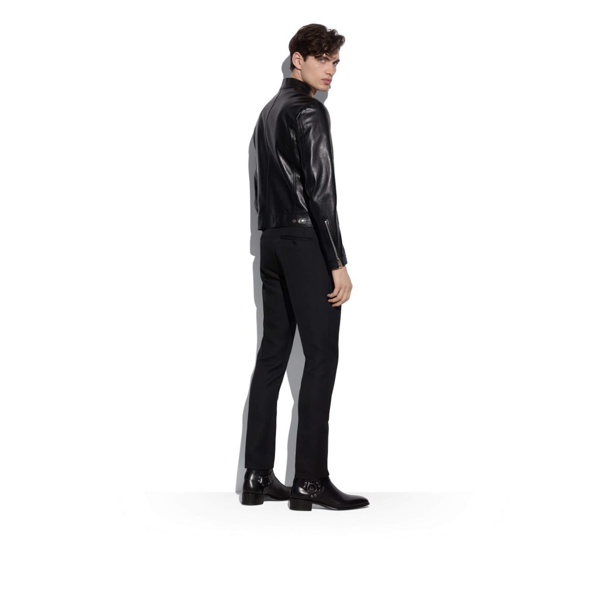 Tom Ford Soft Läder Cafe Biker Ytterkläder Herr Svarta | 376CBLKGI