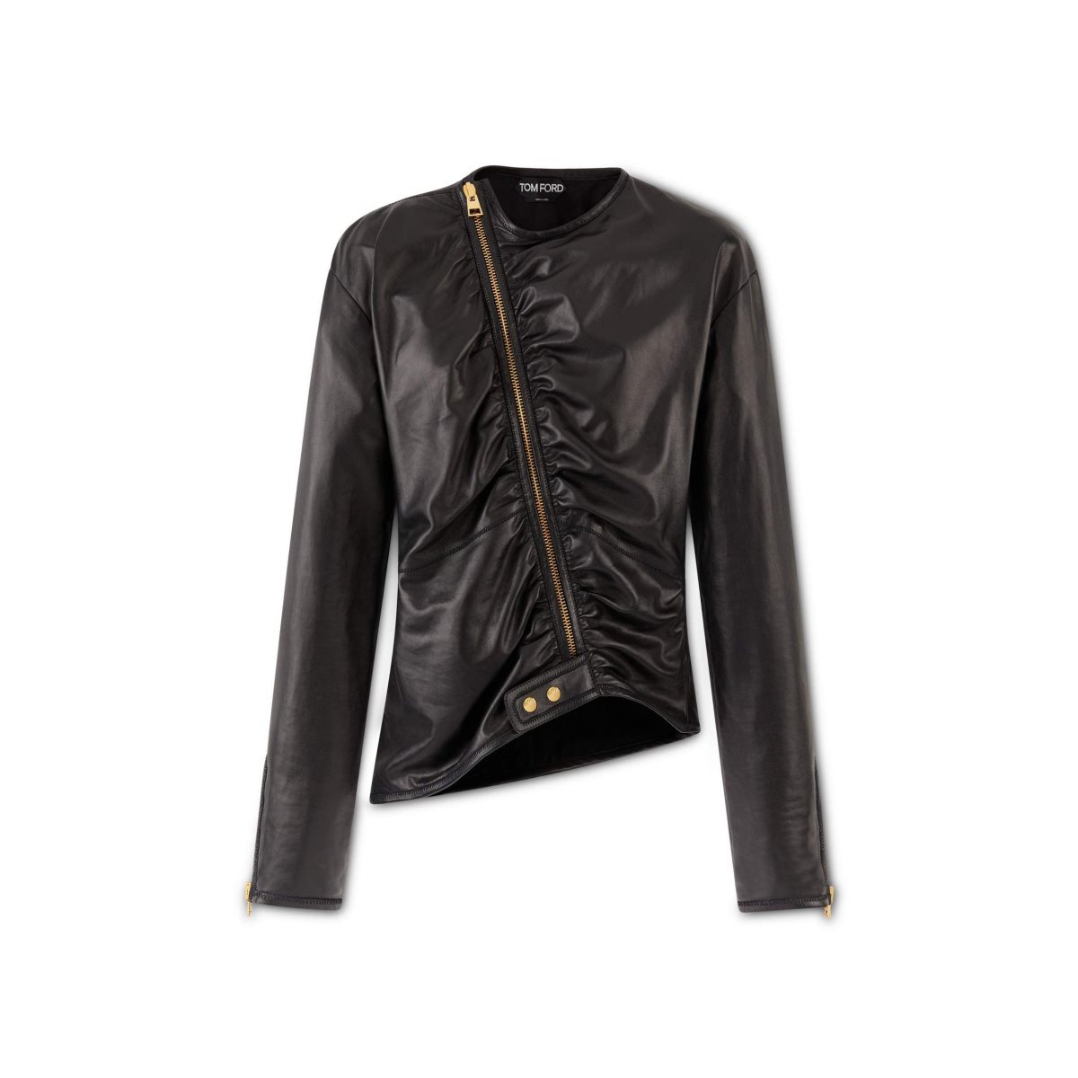 Tom Ford Soft Silk Nappa Ruched Jacket Ytterkläder Dam Svarta | 234BMYIJS