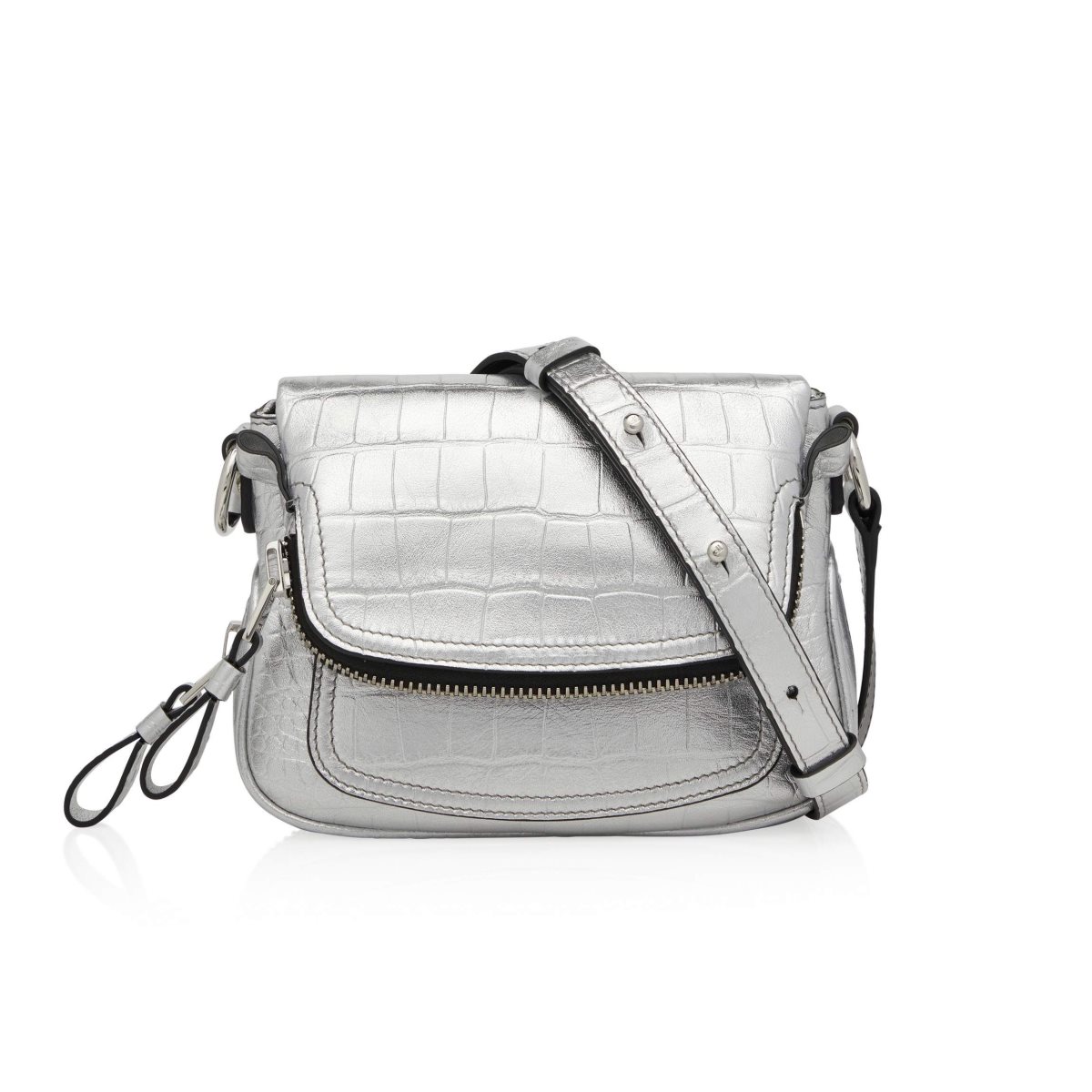 Tom Ford Stamped Läder Jennifer Crossbody Väska Dam Silver | 583MOVLXQ