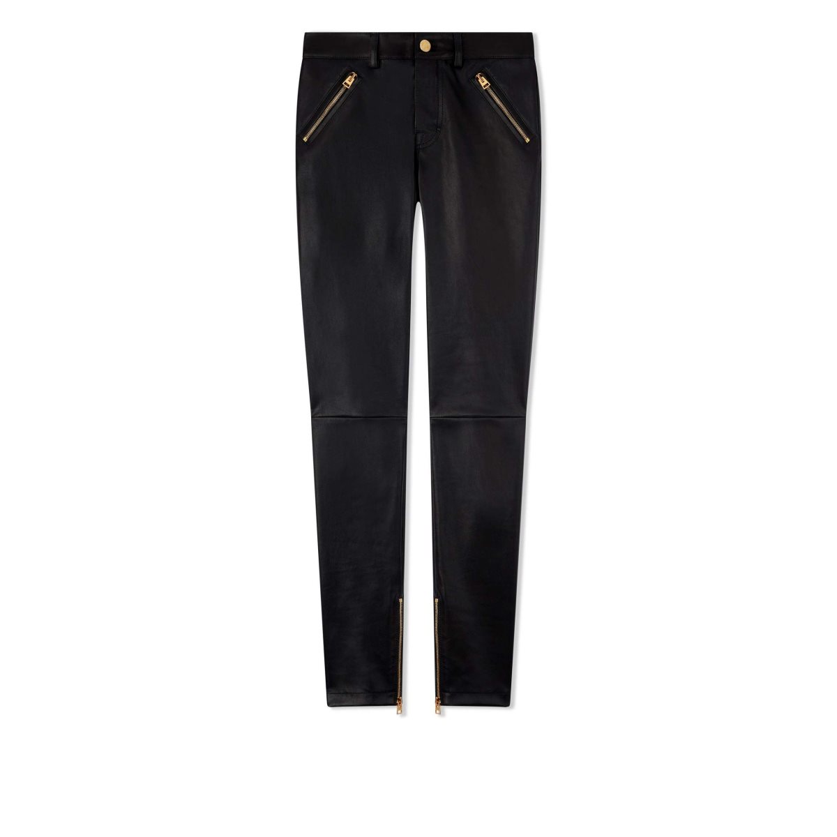 Tom Ford Strench Plonge Läder Skinnys Byxor Dam Svarta | 198MQCJSG