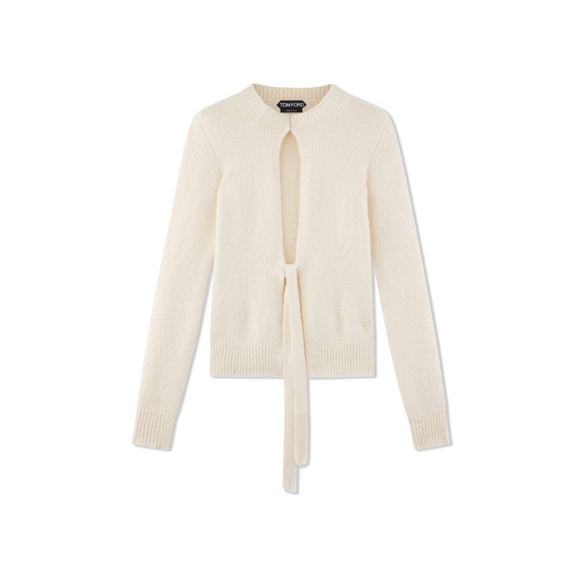 Tom Ford Stretch Bomull Cashmere Cardigan Stickat Dam Chalk | 351EDZHMO