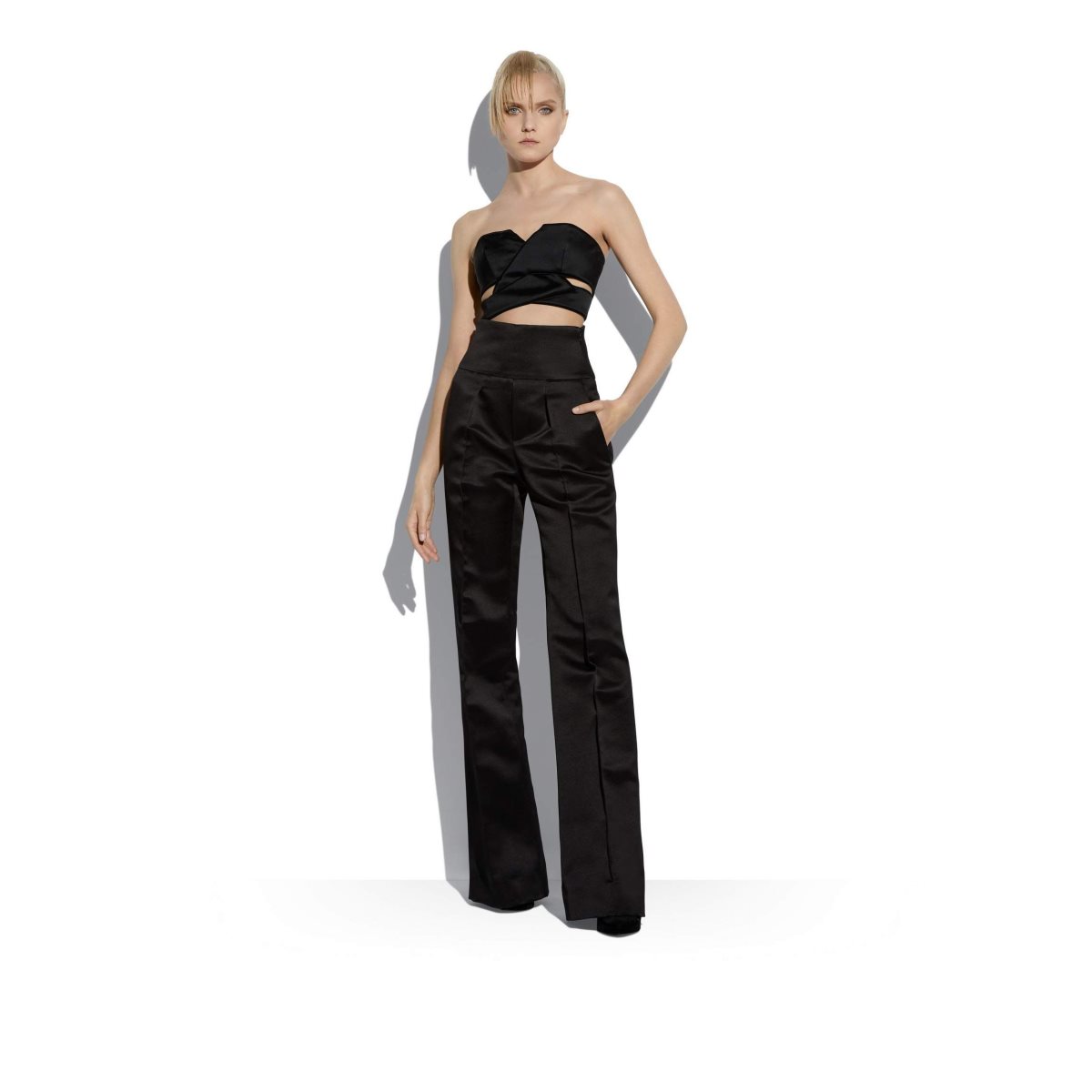 Tom Ford Stretch Duchesse Criss-cross Crop Blast Dam Svarta | 427CYIGFA