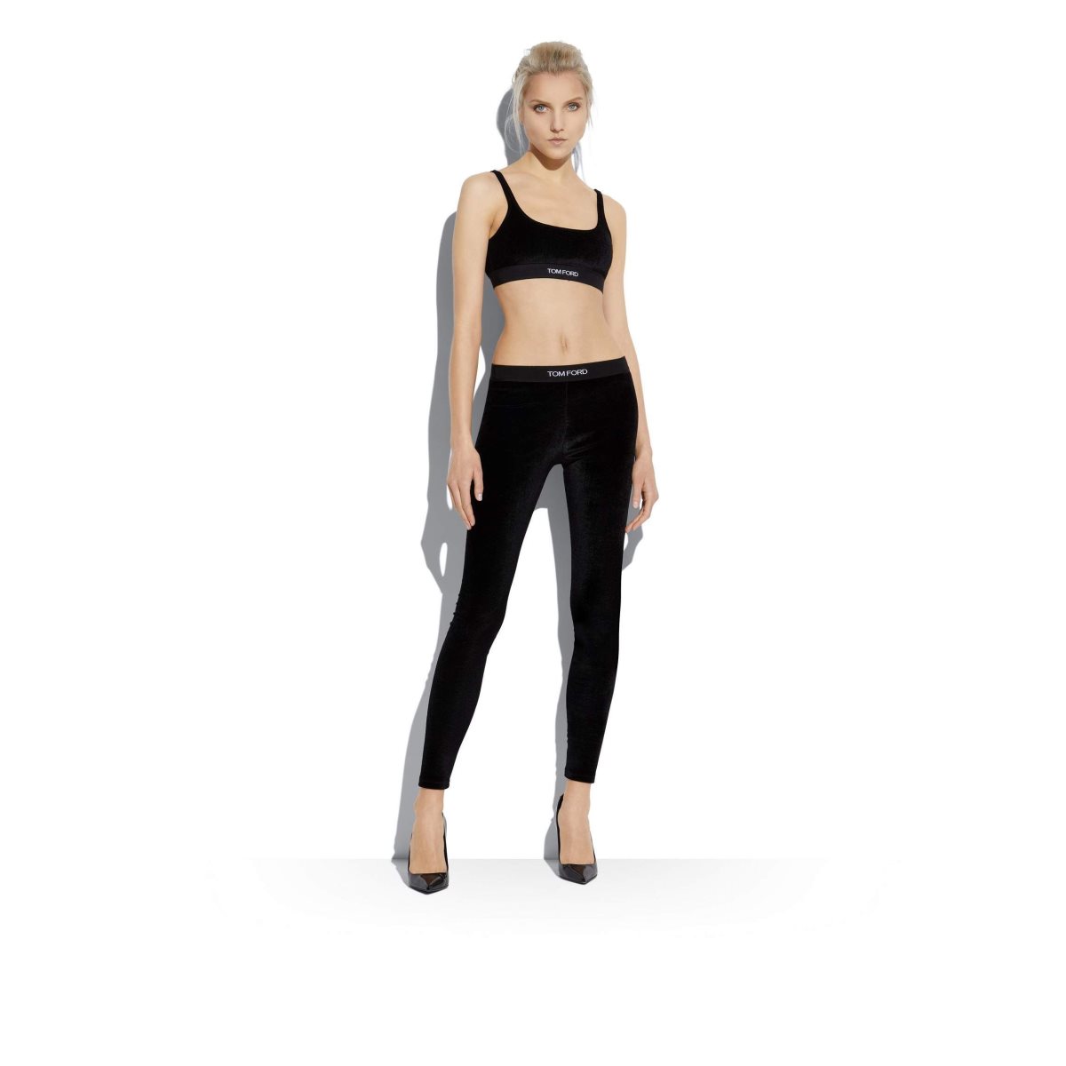 Tom Ford Stretch Velvet Signature Leggings Dam Svarta | 072XUAQVK