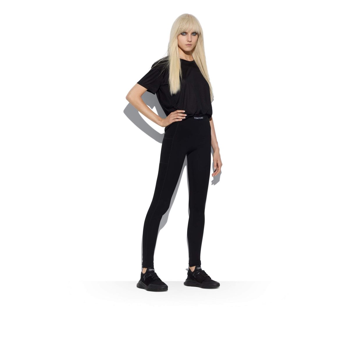 Tom Ford Stretch Viscose With Side Pockets Leggings Dam Svarta | 849PVOBLY