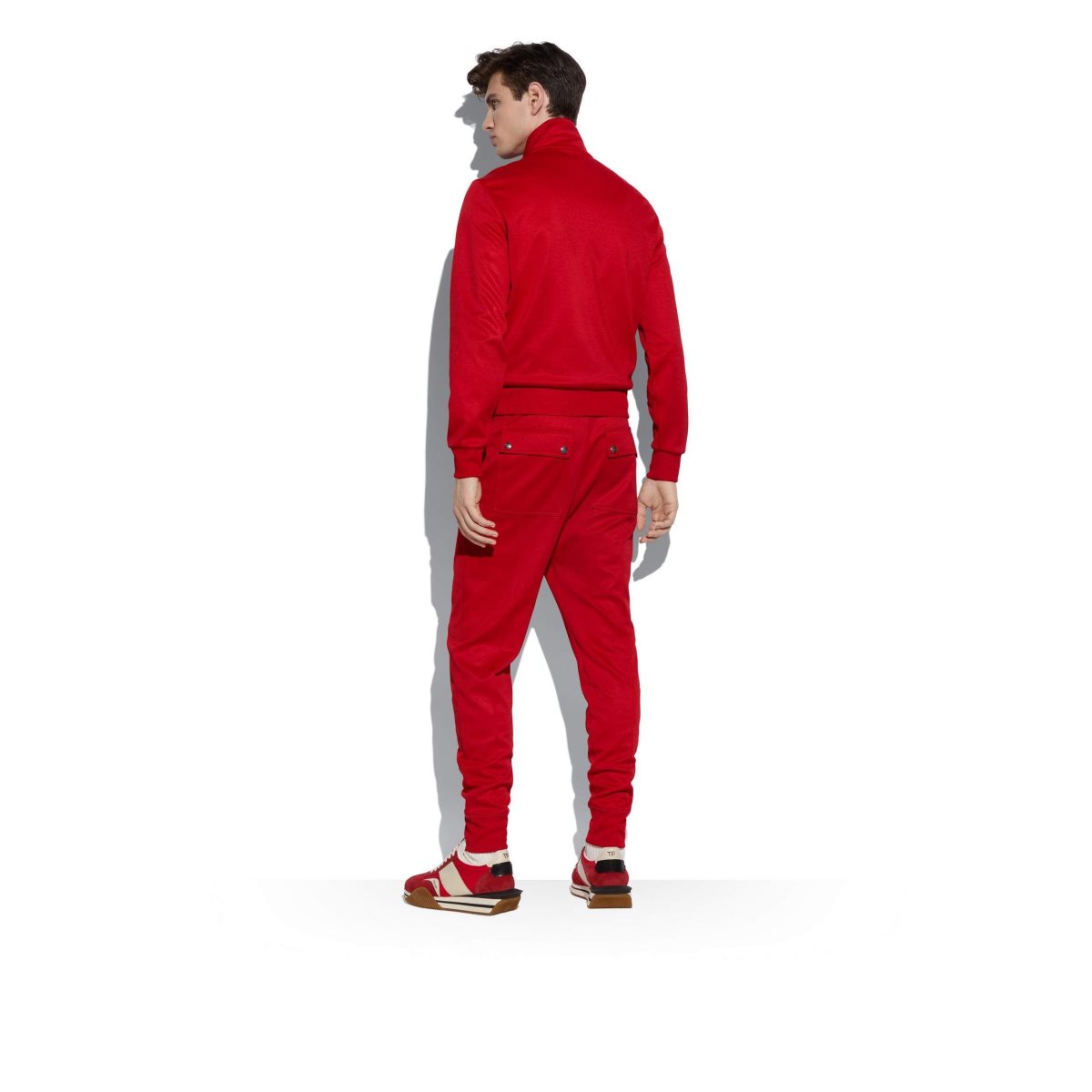 Tom Ford Technical Bomull Zip Through Stickat Herr Poppy | 257DXBGSL