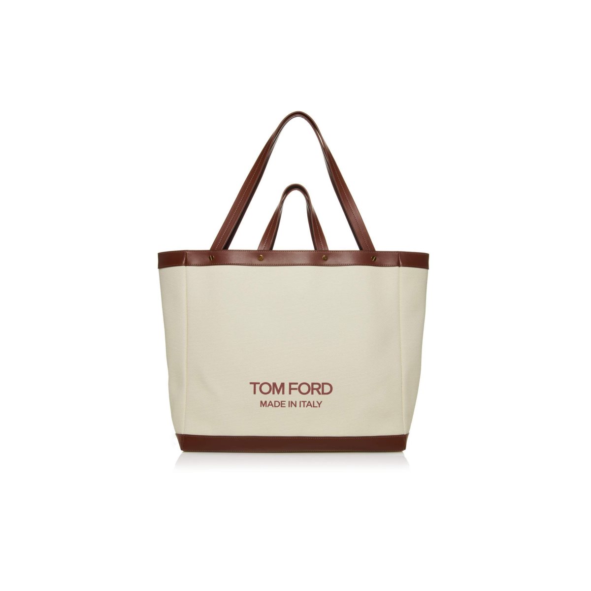 Tom Ford Textured Canvas T Screw Medium Toteväska Dam Vita | 296NCLFSR