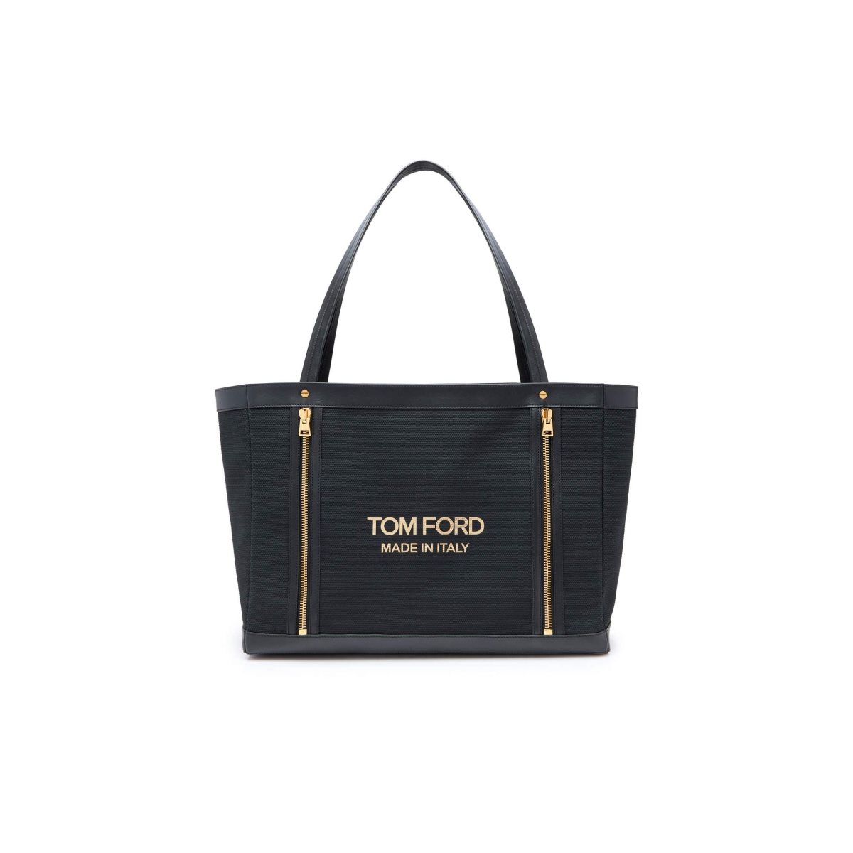 Tom Ford Textured Canvas T Screw Tote Axelväska Dam Svarta Guld | 765NFWPYV