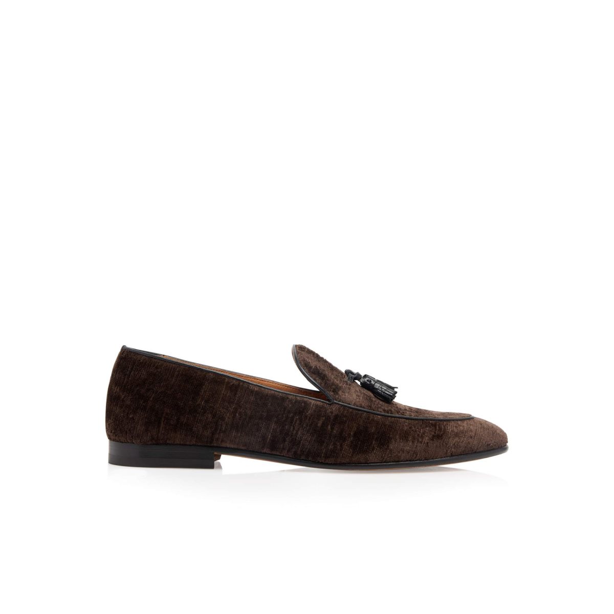 Tom Ford Textured Velvet Liam Tassel Loafers Herr Choklad | 824XIBSTA