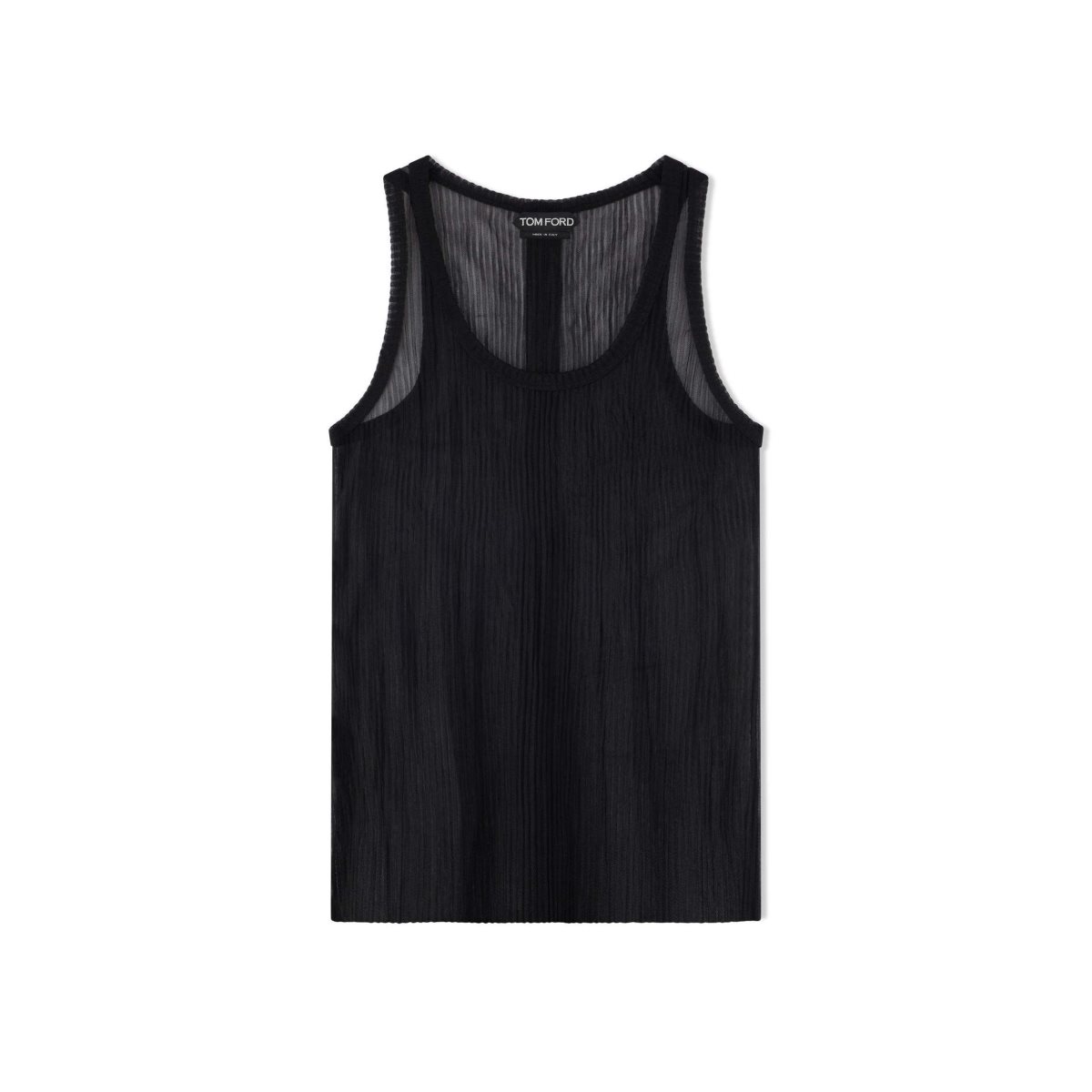 Tom Ford Transparent Rib Jersey Tank Blast Dam Svarta | 831FKYTXG