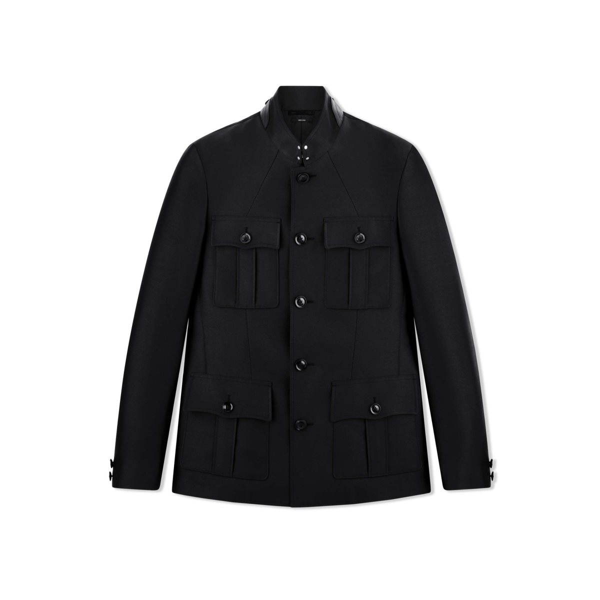 Tom Ford Ull Silk Serge Military Jacket Ytterkläder Herr Svarta | 253YAPQKG