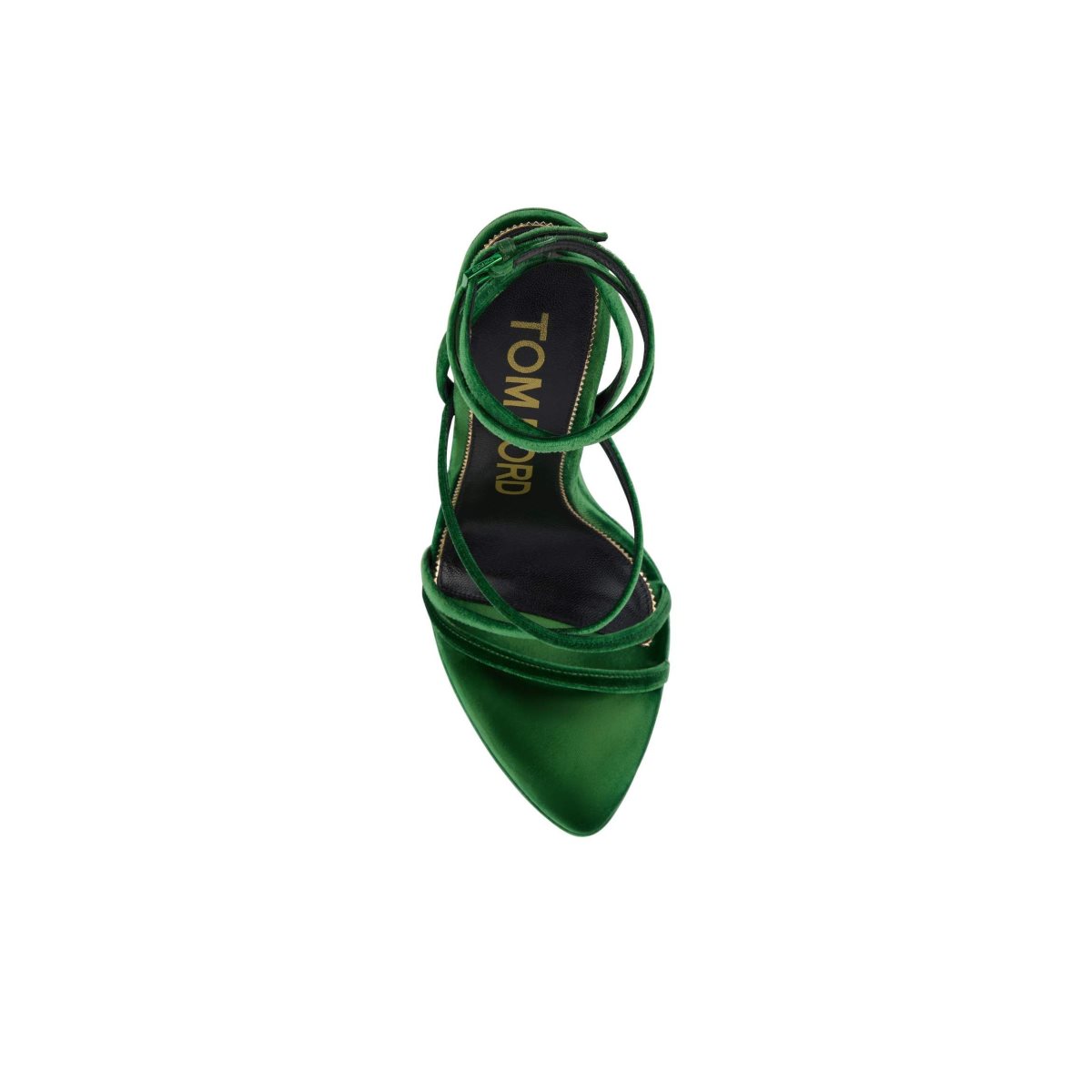 Tom Ford Velvet Wavy Kilklack Ankle Wrap Sandaler Dam Forest | 248HRWDFP