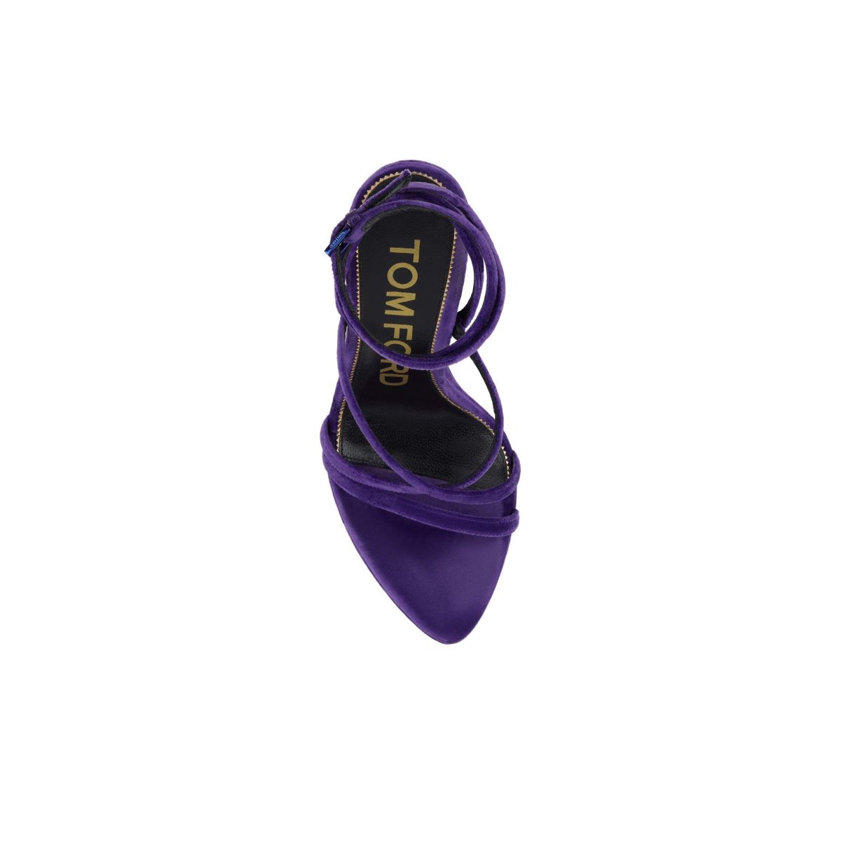 Tom Ford Velvet Wavy Kilklack Ankle Wrap Sandaler Dam Lila | 804IEVKZJ