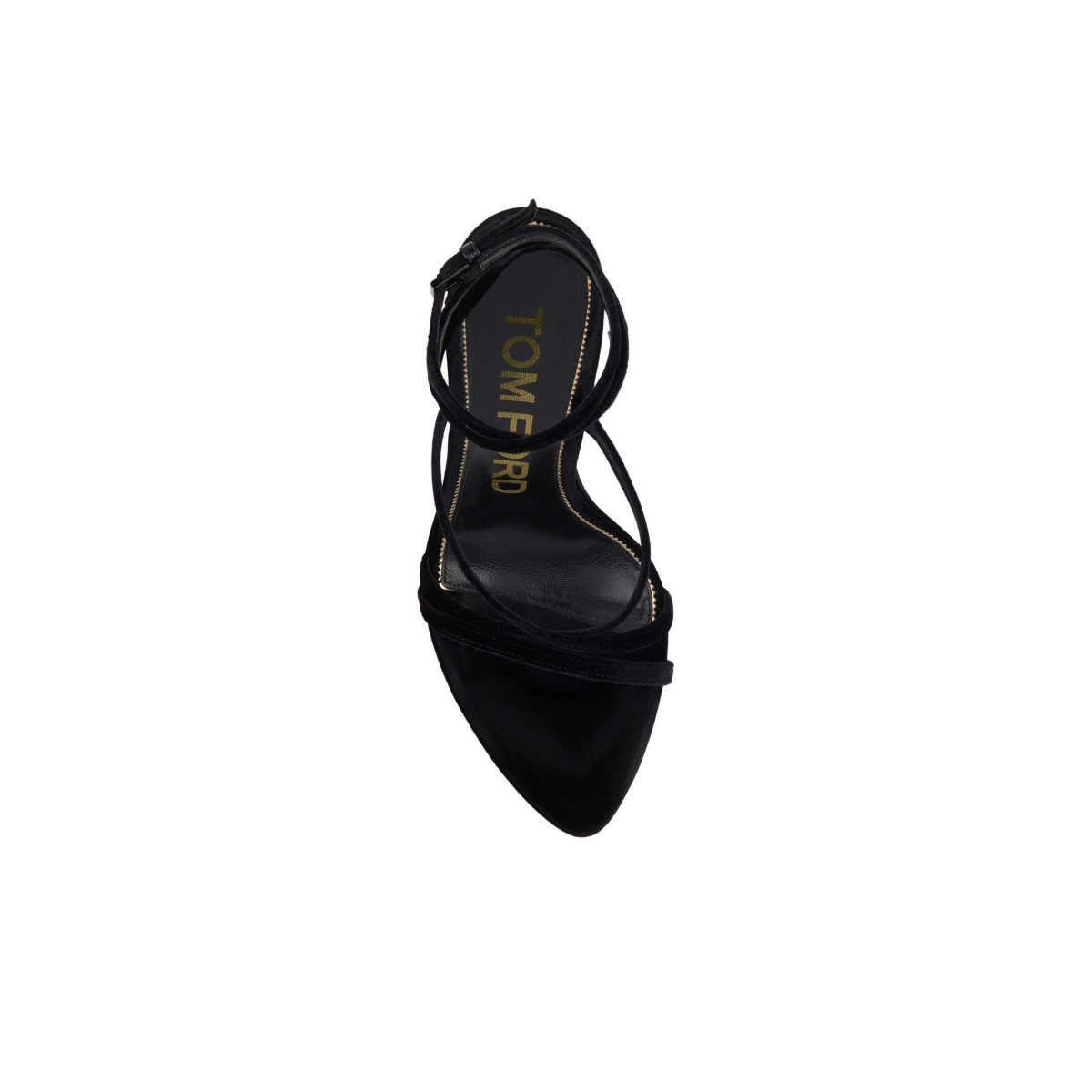 Tom Ford Velvet Wavy Kilklack Ankle Wrap Sandaler Dam Svarta | 804YPQUHN