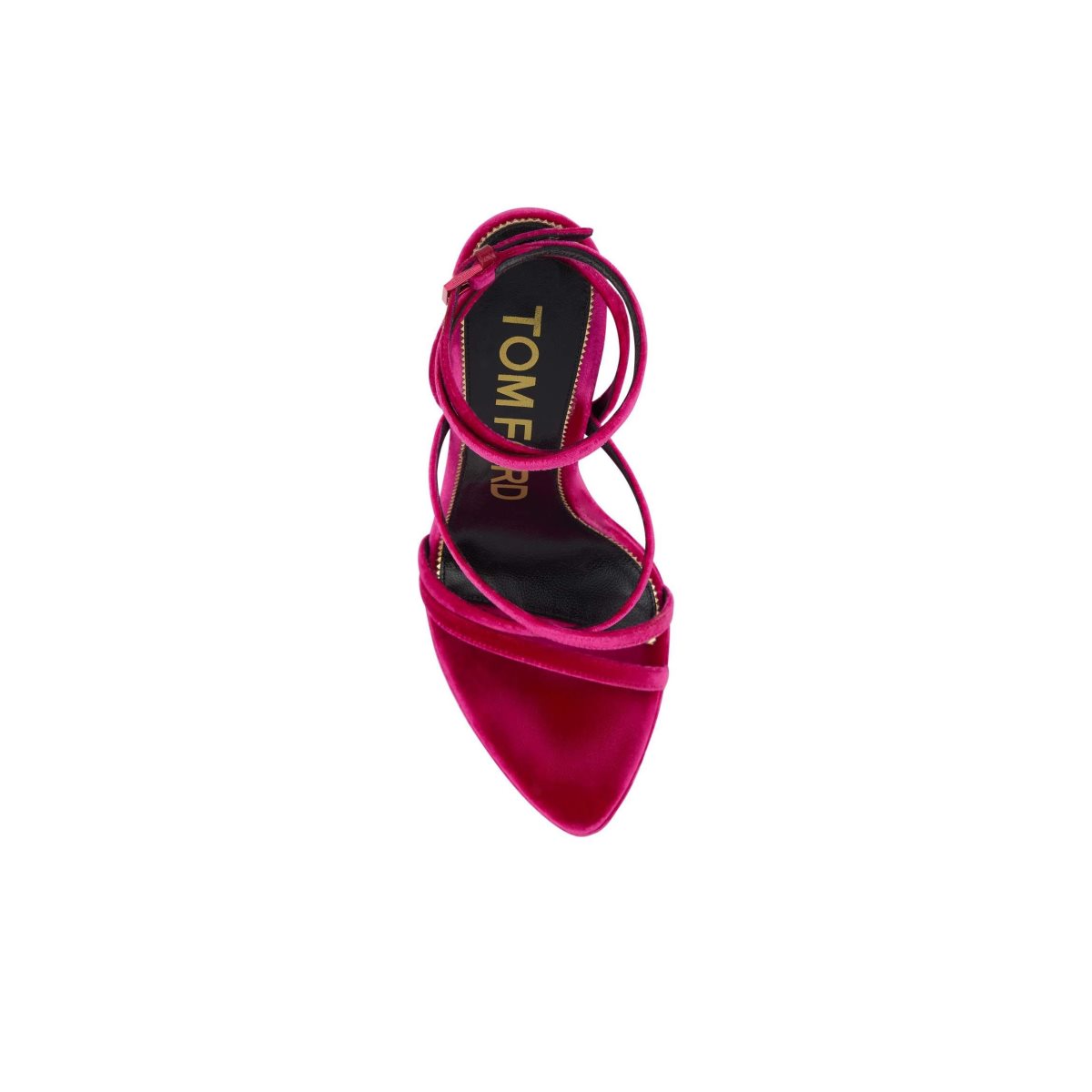 Tom Ford Velvet Wavy Kilklack Ankle Wrap Sandaler Dam Röda Rosa | 913BFJXYR