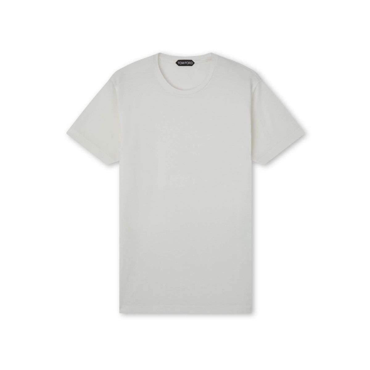 Tom Ford Viscose Blend Jersey Crew Neck T-shirt Stickat Herr Vita | 367JCYWZU