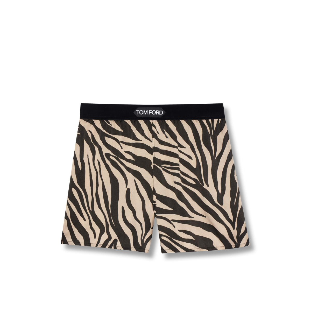 Tom Ford Zebra Printed Silk Boxer Shorts Byxor Dam Svarta Beige | 318FDXMPK