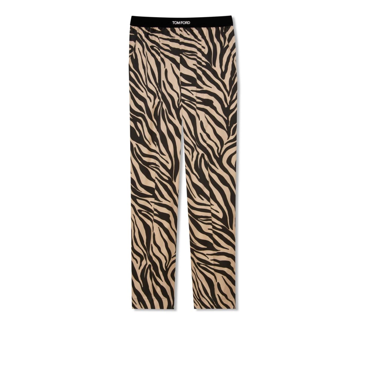 Tom Ford Zebra Printed Silk Pj Pants Byxor Dam Svarta Beige | 496RWNSFH