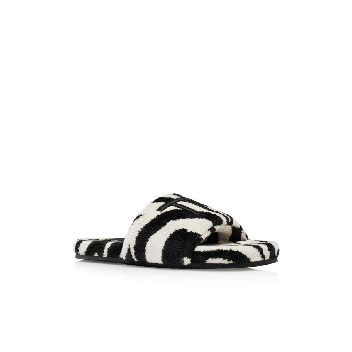 Tom Ford Zebra Towelling Harrison Slides Sandaler Dam Vita Svarta | 065BNIMVD