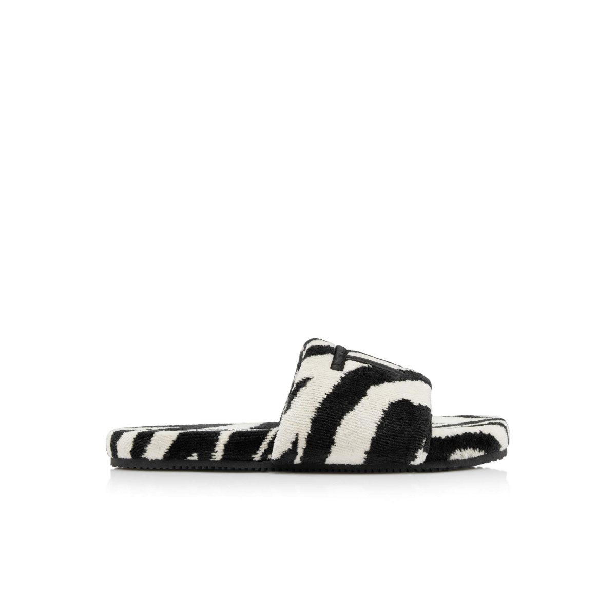 Tom Ford Zebra Towelling Harrison Slides Sandaler Dam Vita Svarta | 065BNIMVD