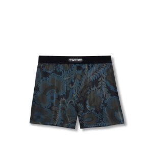 Tom Ford 70'S Paisley Floral Silk Boxer Kalsonger Herr Mörkturkos | 396GPKQZX