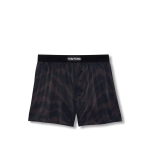 Tom Ford Abstract Zebra Silk Boxer Kalsonger Herr Ebony | 287EIVYHA