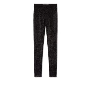 Tom Ford All Over Sequins Logoed Leggings Byxor Dam Svarta | 801YARWVE