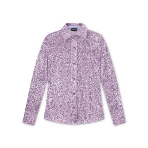 Tom Ford All Over Sequins Shirt Blast Dam Lila | 645MUJSNZ