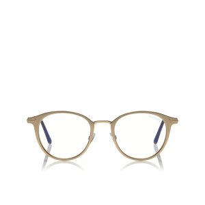 Tom Ford Blue Block Round Metal Optisk Dam Rosa Guld | 903MDUHNY