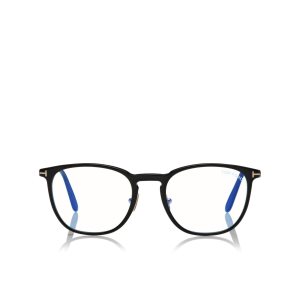 Tom Ford Blue Block Round Shape Optisk Herr Svarta | 291EXKQJT