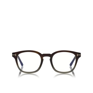 Tom Ford Blue Block Soft Round Optisk Herr Grå | 520BXPJHO