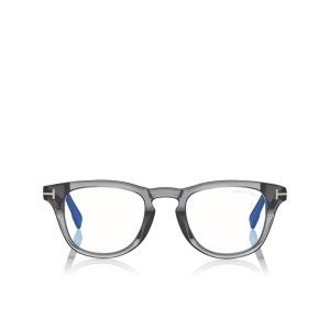 Tom Ford Blue Block Soft Round Optisk Herr Grå | 753PSTCIV