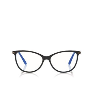 Tom Ford Blue Block Soft Round Optisk Dam Svarta | 058VCNTBK