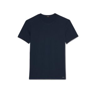 Tom Ford Bomull Crewneck T-shirt Herr Marinblå | 601SPZDEJ