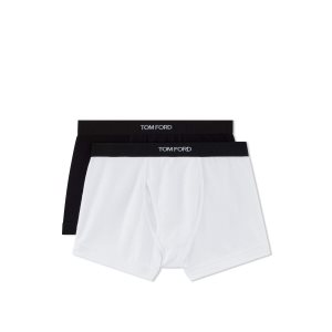 Tom Ford Bomull Two Pack Boxer Kalsonger Herr Vita Svarta | 345OCMZYS