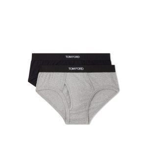 Tom Ford Bomull Two Pack Boxer Kalsonger Herr Svarta Grå | 782OMQRXV