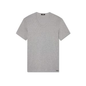 Tom Ford Bomull V-neck T-shirt Herr Grå | 092ORFPNZ