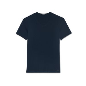 Tom Ford Bomull V-neck T-shirt Herr Marinblå | 306KLUVYH