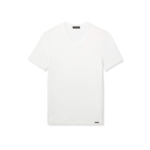 Tom Ford Bomull V-neck T-shirt Herr Vita | 173MYVIBO