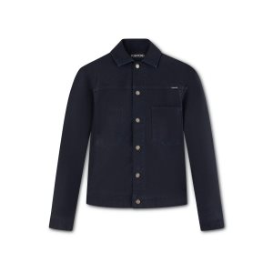 Tom Ford Brushed Bomull Workwear Jacket Ytterkläder Herr Marinblå | 250GIVXJL